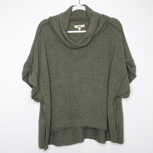 Kye Mi Womens Cowl Neck Sweater Size‎ Medium Green Cropped Grunge